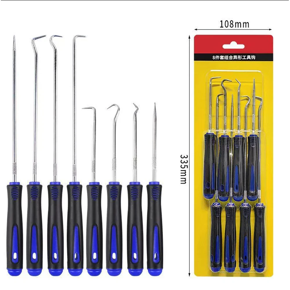 

8 шт., набор длинных и коротких крючков, отвертка для сальника автомобиля, выдвижной и съемный инструмент, съемник уплотнительного кольца, комплект для автоматической разборки