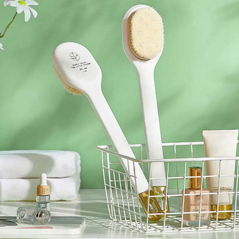 

Щетка для ванны, щетка с длинной ручкой, встроенная Мочалка для ног, тонкая щетина, губки, скрубберы