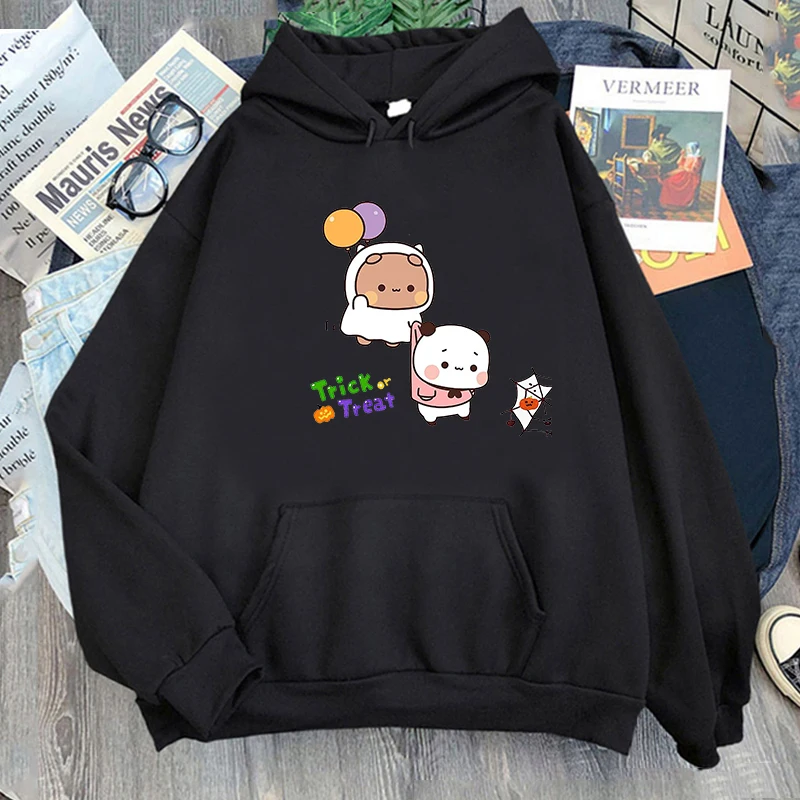 Cute Bubu Is Throwing Flip-flops Bubu and Dudu Hoodies Bear Sweatshirt  Clothes for Women Kawaii Top Men Tops kpop Streetwear