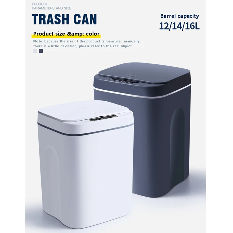 

Can Dust Trash Intelligent Automatic Induction Bathroom Trash Sensor Bin Kitchen Touch Garbage For Bin Smart Electric Bedroom