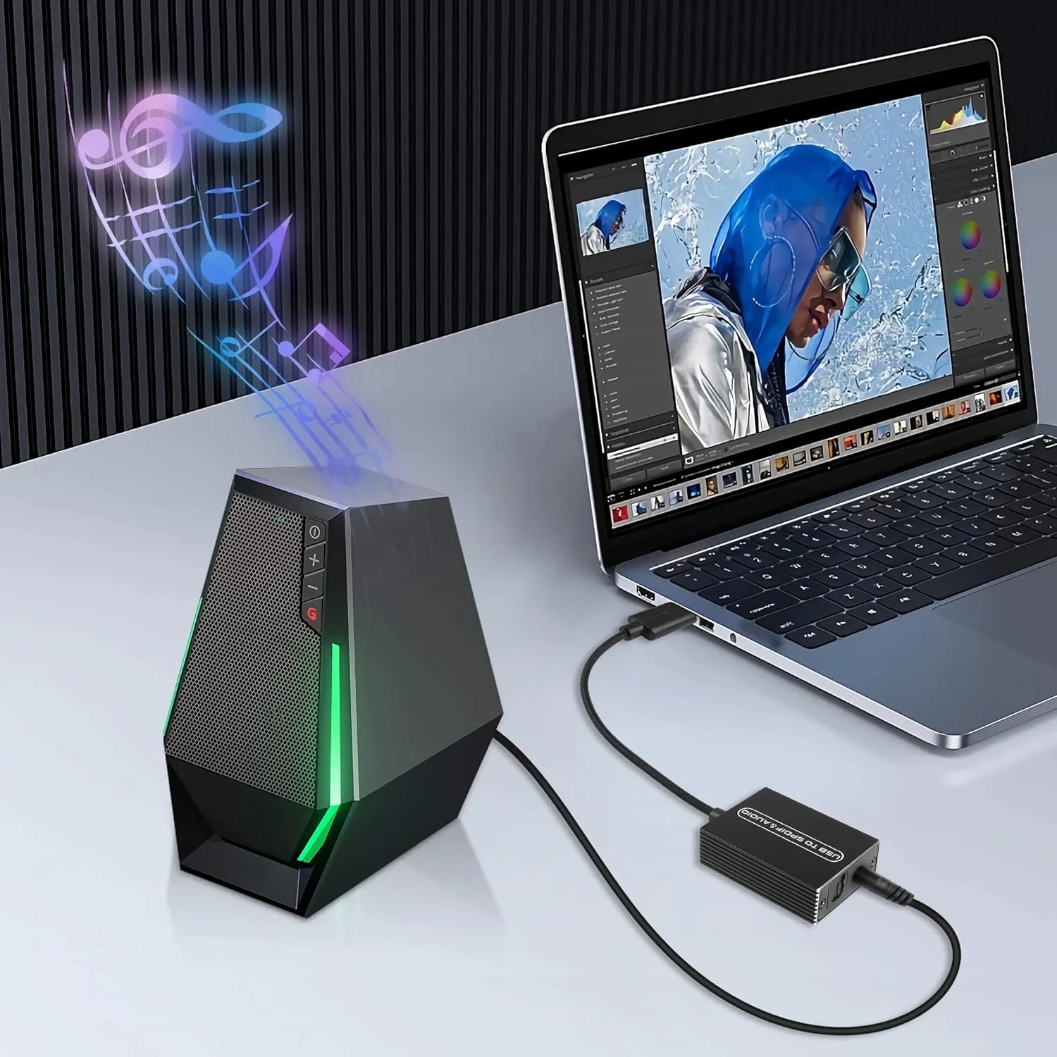 Фото Оптический аудиоадаптер USB A на 3,5 мм и TOSLINK, однонаправленный цифровой преобразователь передатчика USB в S/PDIF для динамика ПК PS5 №4