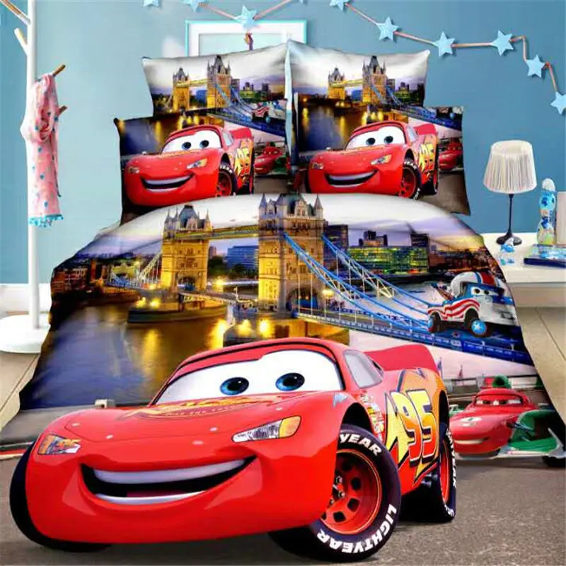 

Disney Boy Bedding Set Single Twin Size Lighting McQueen Cars Spiderman Duvet Cover Sets Cartoon Kids Room Decor Pillow Case