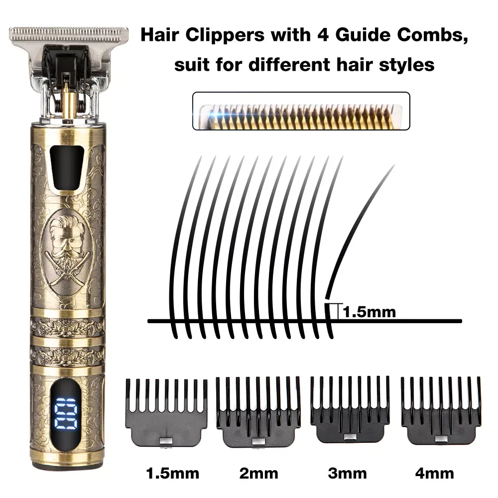 

NEW2023 Boxed Rechargeable LCD Hair Clipper Men Barber Haircut Cutter Hair Cutting Machine Razor Trimmer Clippers Beard Trimmers