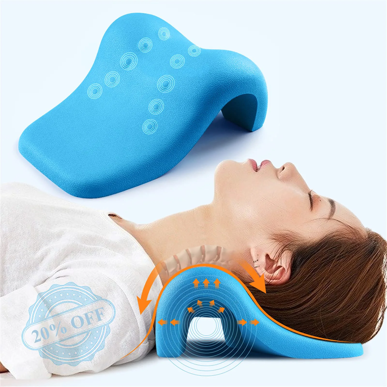 

Neck Stretcher,Pain Relief,Shoulder Relaxer,Cervical Traction Device Pillow,TMJ Pain Relief Spine Alignment,Chiropractic Pillow