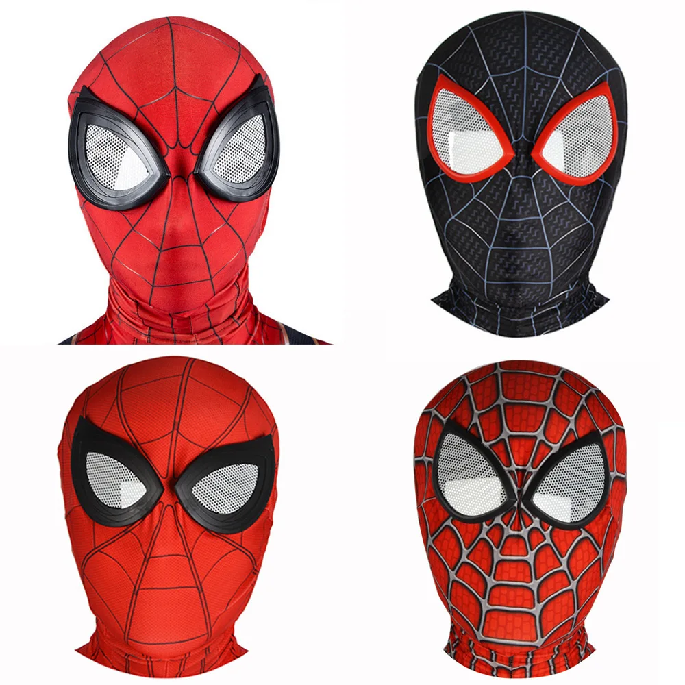 Marvel Spiderman Cosplay Face Guard Headgear Peter Parker Spider-Man 3 Anime Figure Toy Movie Hood Adult Women Men Children Gift images - 6