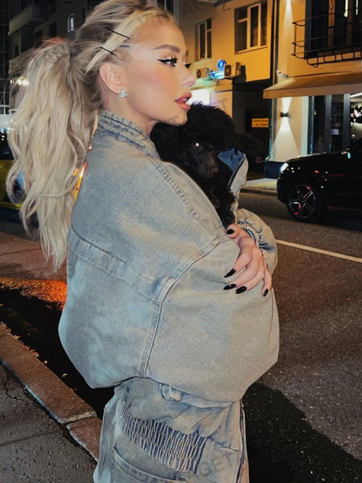 Скидка 50% на новых продуктов&quot American High Street Retro Grey Cargo Джинсовая куртка хлопковой