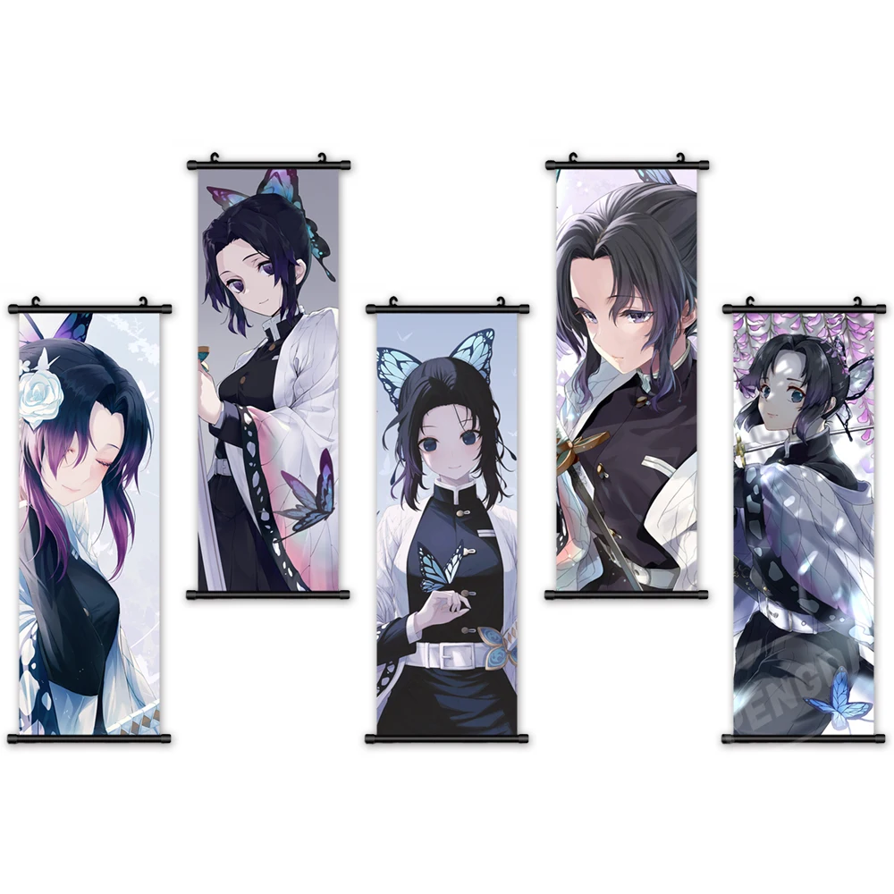 

Hang Painting Wall Artwork Kimetsu No Yaiba Picture Plastic Scroll Print Canvas Demon Slayer Poster Home Decor For Living Room