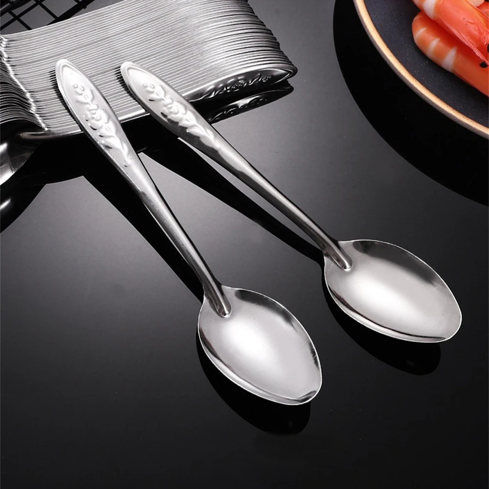 

410 Stainless Steel Rose Spoon Household Soup Spoon Restaurant Cafeteria Dining Spoon Watermelon Spoon Kitchen Tools Tableware