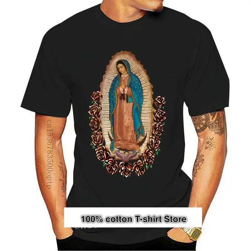 

Camisetas a la moda para hombre, camisa с графическим религиозным принтом, вирген Мария, вирген Гуадалупе, 2021, 2017