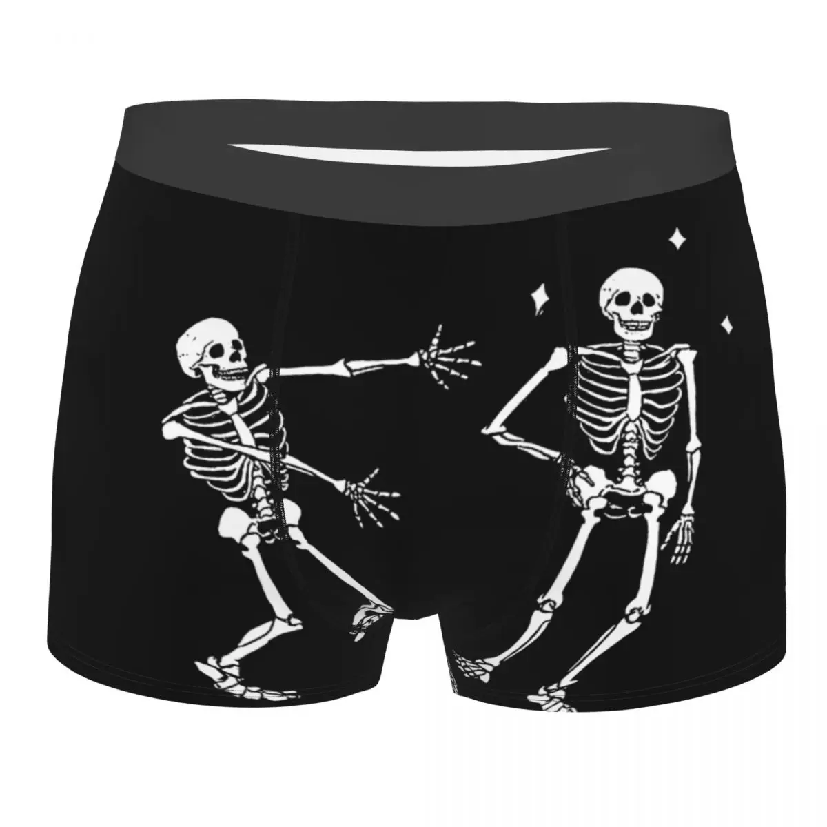 

Bones Skeleton Souls Have You Met My Partner Underpants Breathbale Panties Men's Underwear Print Shorts Boxer Briefs