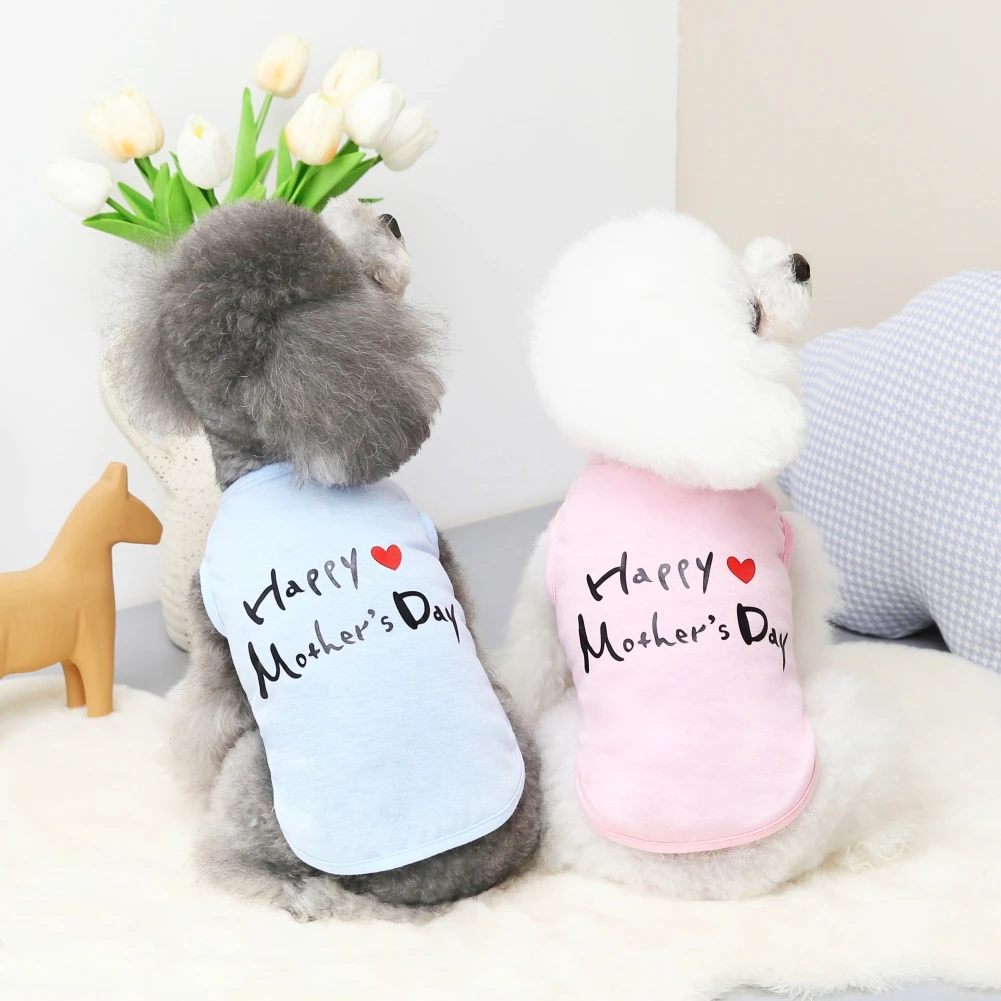 

Printed Pet T-shirt Puppy Pet Clothing Summer Soft Dog T-Shirt Comfortable for Small Medium Dog Cats Dog Vest Shirt