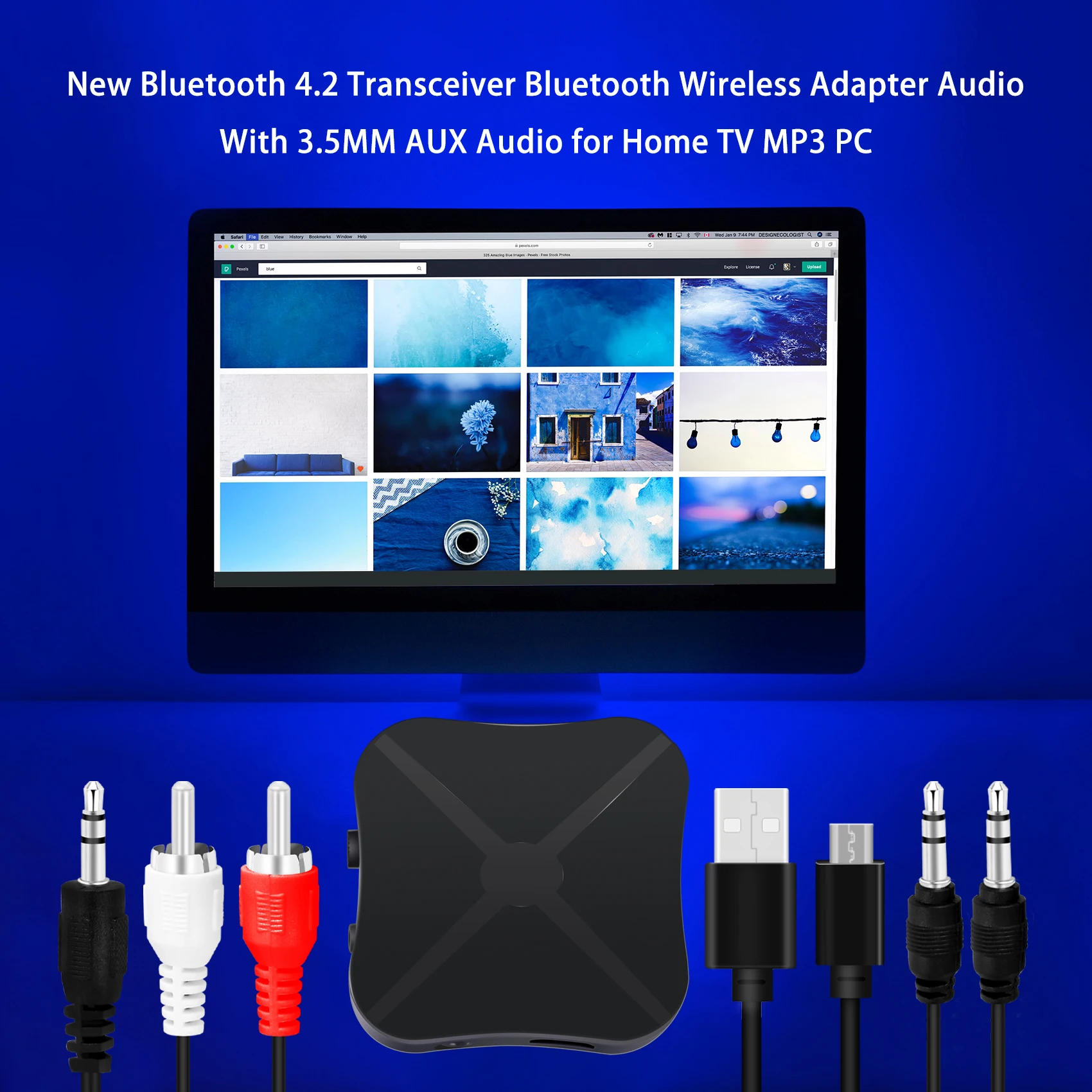 

Новый Bluetooth 4,2 приемник и передатчик Bluetooth беспроводной адаптер аудио с 3,5 мм AUX аудио для дома ТВ MP3 ПК