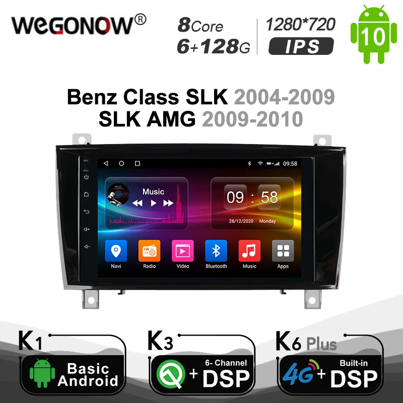 Автомобильный DVD-плеер Carplay PX6 8Core DSP Android10.0 для Benz Class SLK 2004-2009 AMG 2009-2010 4G LTE навигация