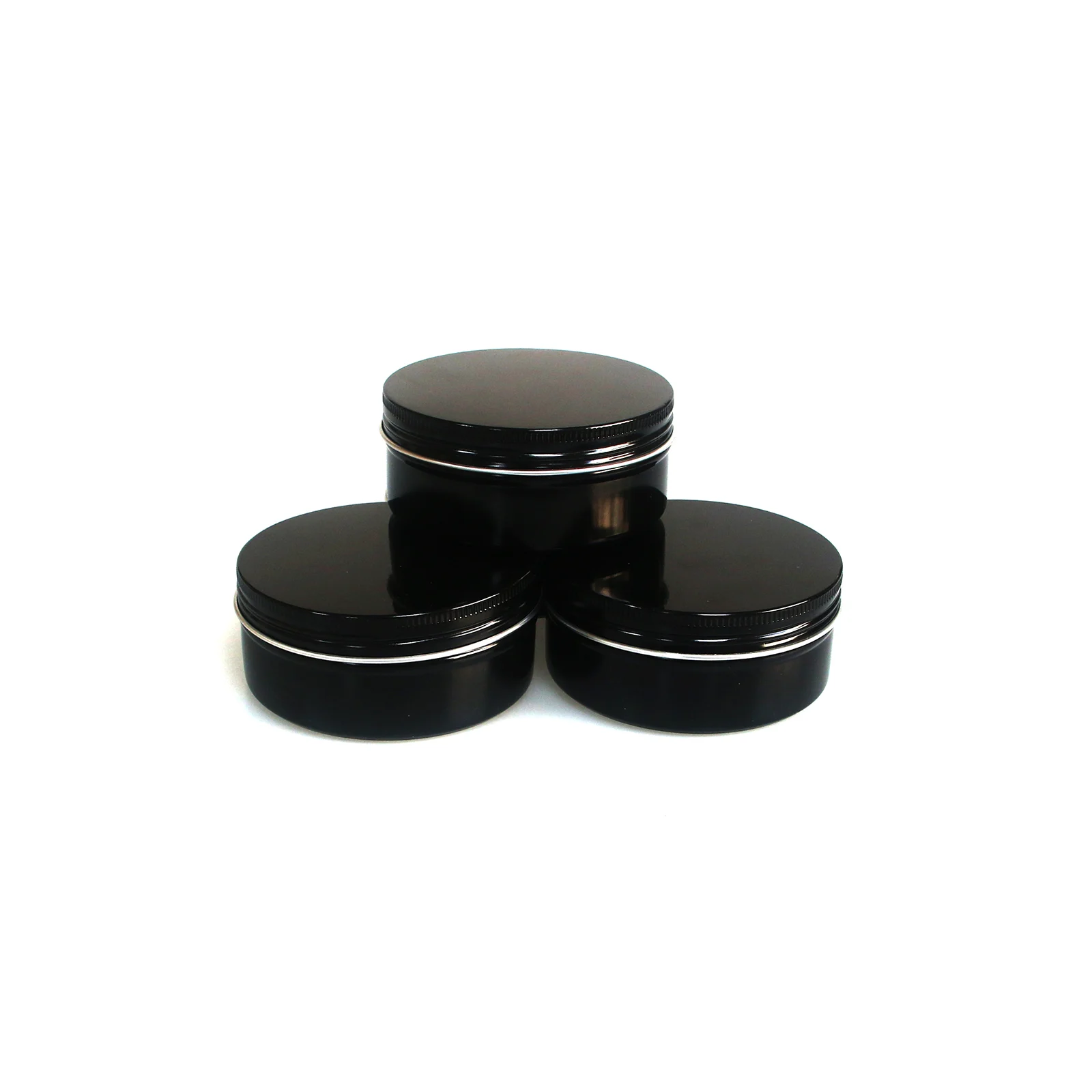 

Металлические алюминиевые круглые жестяные банки для губ объемом 150 мл, 5 шт., черная копилка, контейнер для бальзама для губ с винтовой резьб...