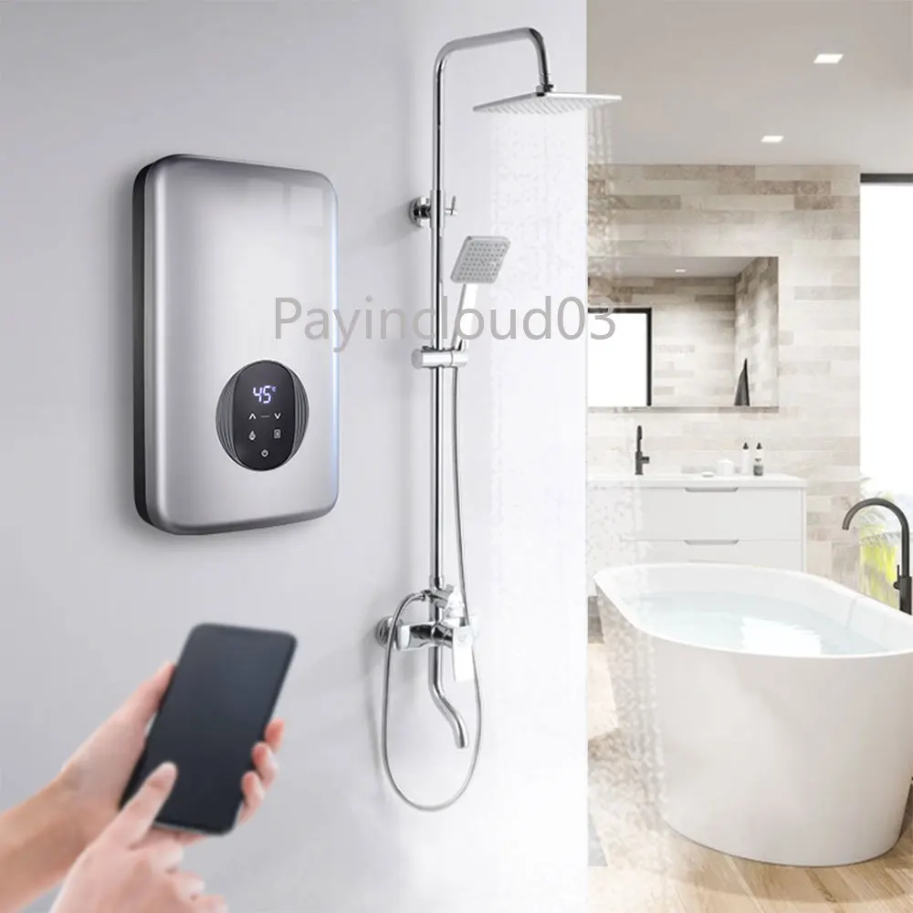 

220V 4.5kW Wall Mounted Wifi Control Tankless Electric Water Heater Instant Hot Water Heater for Bath
