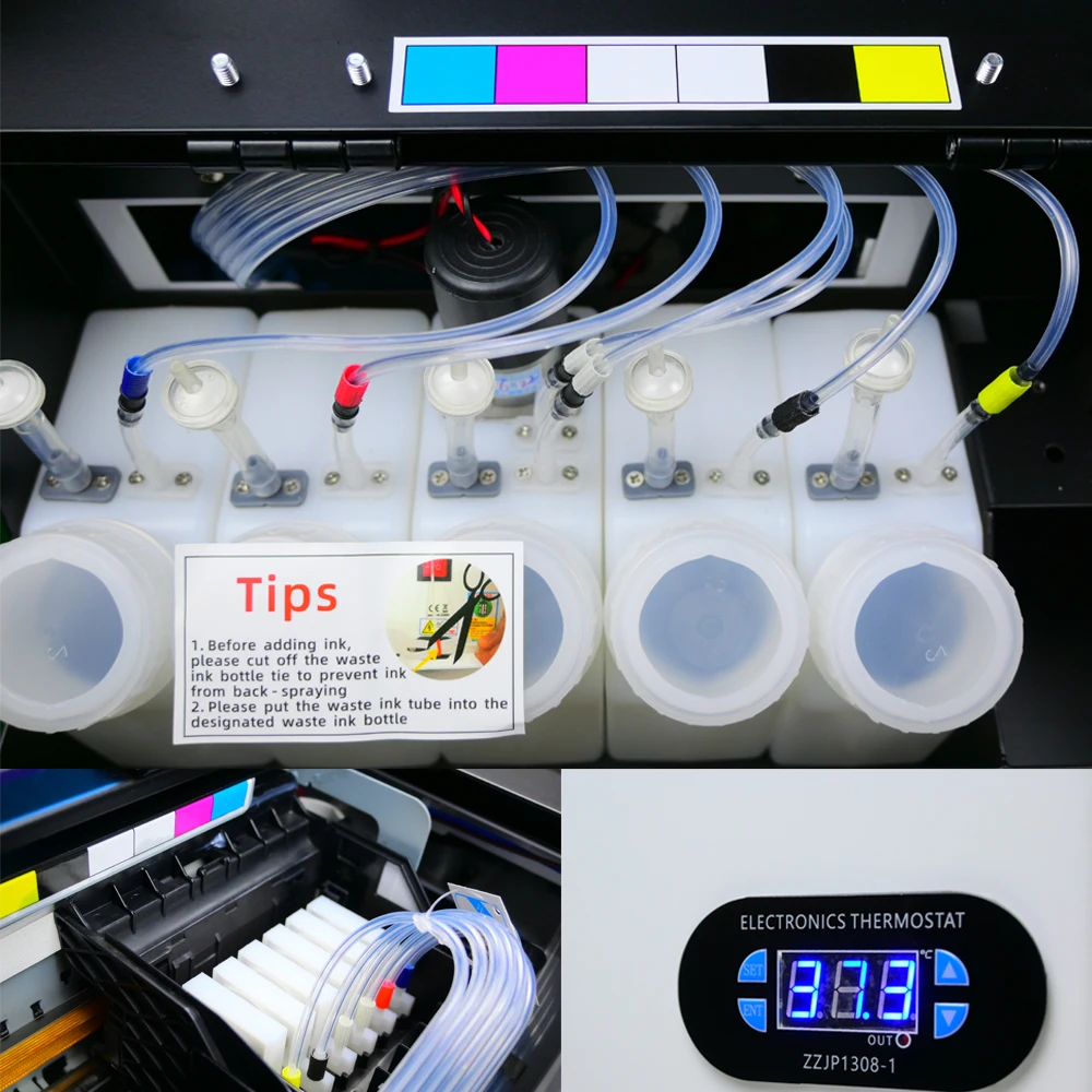 Принтер A3 DTF в рулоне R1390 для футболок худи кожаная одежда с теплопередачей пленка
