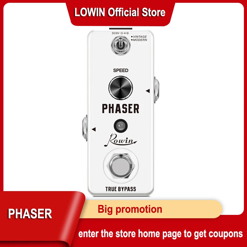 Гитарная педаль Rowin Phaser аналоговый фазный эффект винтажный и современный режимы