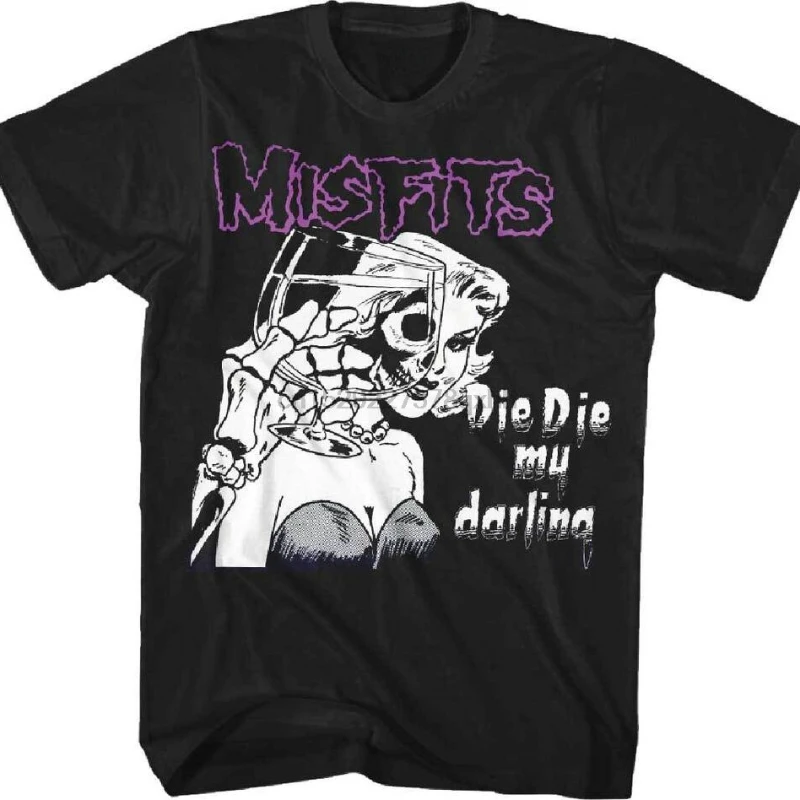 

Misfits Band Die Die My Darling Punk T Shirt Men Women Short-sleeve Loose Harajuku Streetwear Graphic Tops Hip-hop Tee Tpos