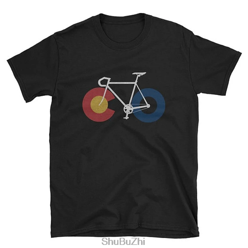 

RIDE COLORADO Tshirt - Cycle Colorado - Bicycle Fat Bike Mountain Bike Inspired - Short-Sleeve Unisex T-Shirt
