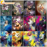 chenistory women diy painting by number kits figure painting handpainted oil painting on canvas for home wall decor crafts gift