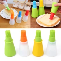 1 pcs portable silicone oil bottle with brush grill oil brushes liquid oil pastry kitchen baking bbq tool kitchen tools for bbq