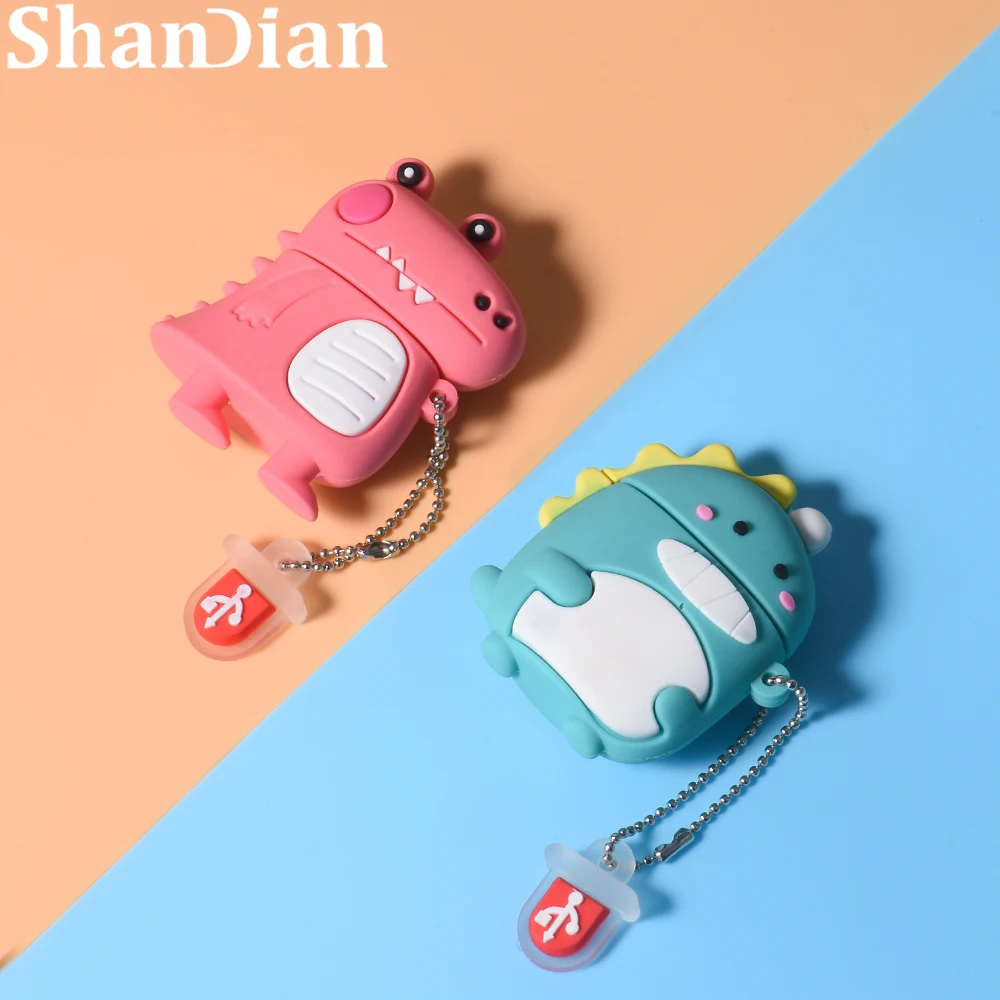 

SHANDIAN USB Flash Drive Cute Cartoon Memory stick Dinosaur Pen drive Akita dog Creative gifts for children 64GB 128GB 16GB 32GB