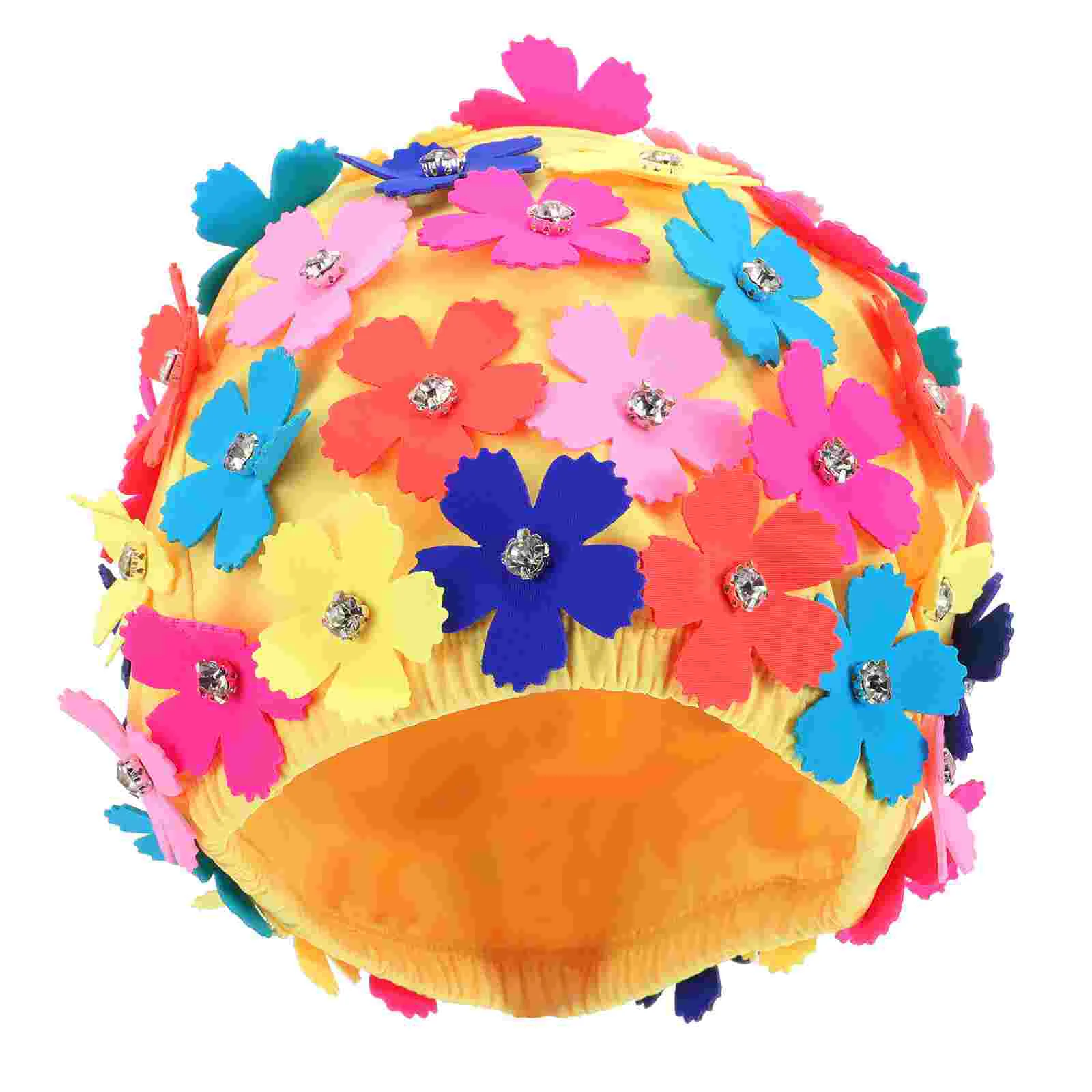

Simulation Flower Petal Shower Cap Women Hat Hair Decorations Colorful Designed Swimming Caps Retro Bathing Tab Floral