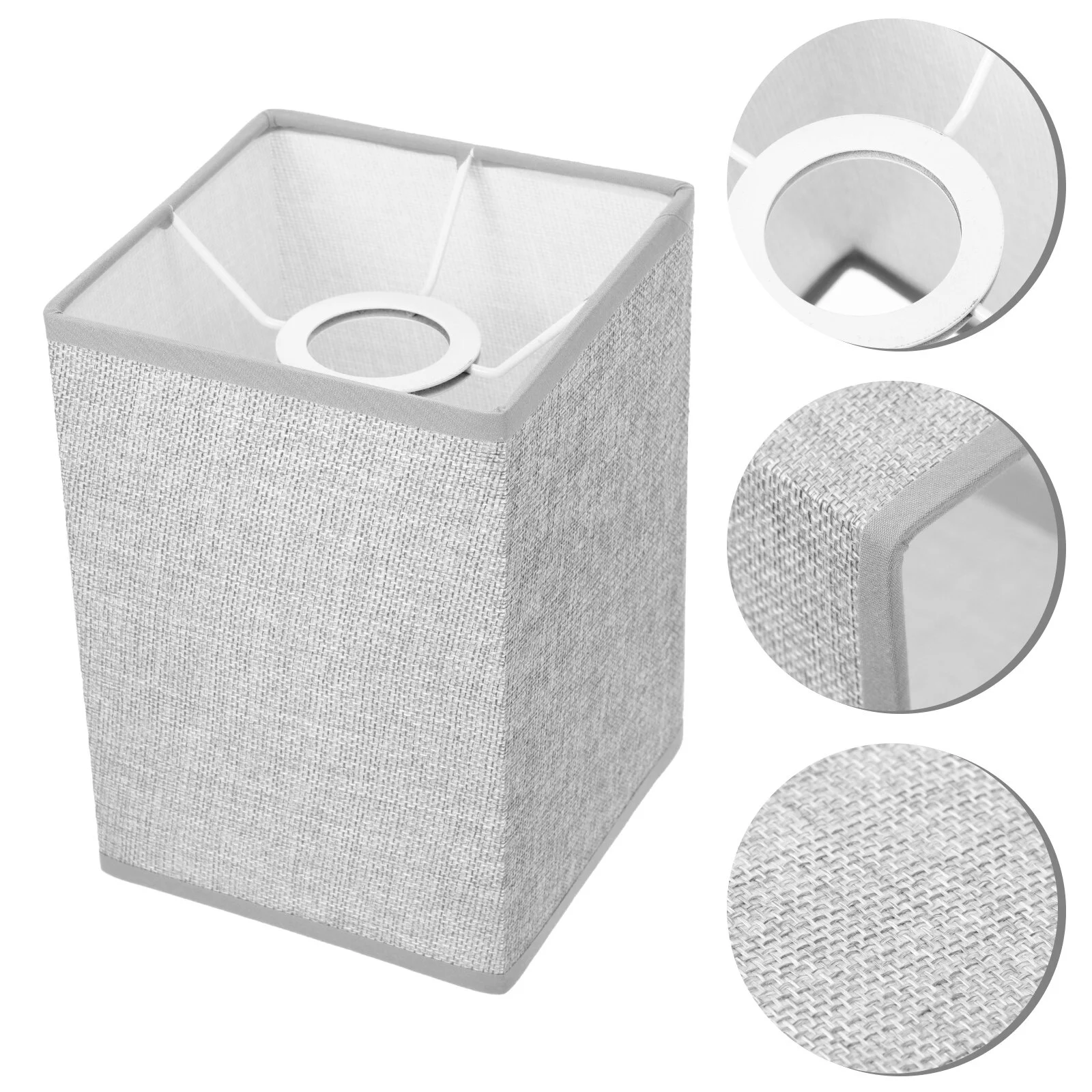 

Household Square Lampshade Natural Linen Lamp Holder for Table Lamp and Floor Light