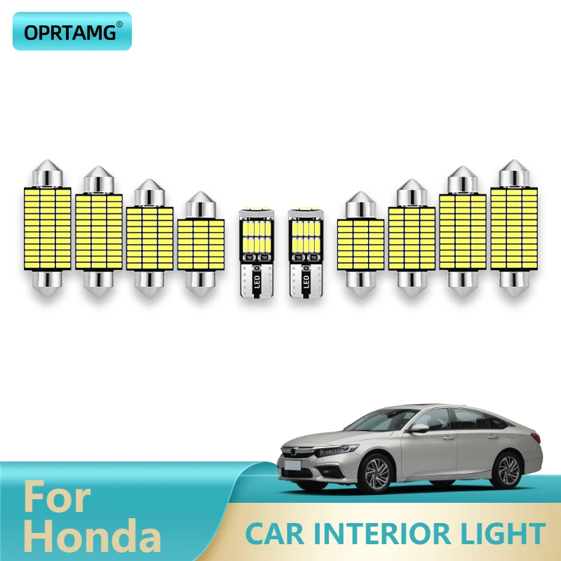 

OPRTAMG Car LED Interior Reading Lamp Bulb Light T10 C5W For Honda Civic Accord Crosstour Domani BR-V CR-V FR-V HR-V Legend NSX