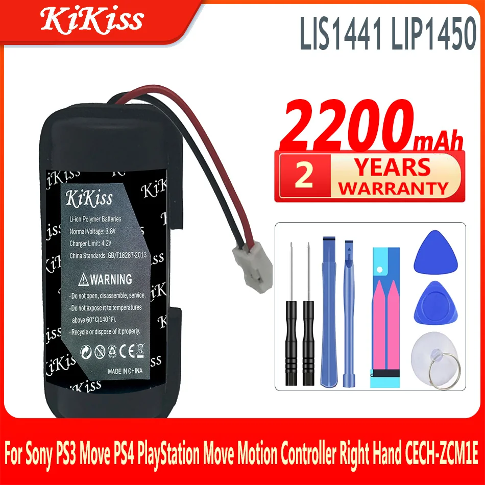

KiKiss 100% New Battery LIS1441 LIP1450 2200mAh for Sony PS3 Move PS4 Play Station Move Motion Controller Right Hand CECH-ZCM1E