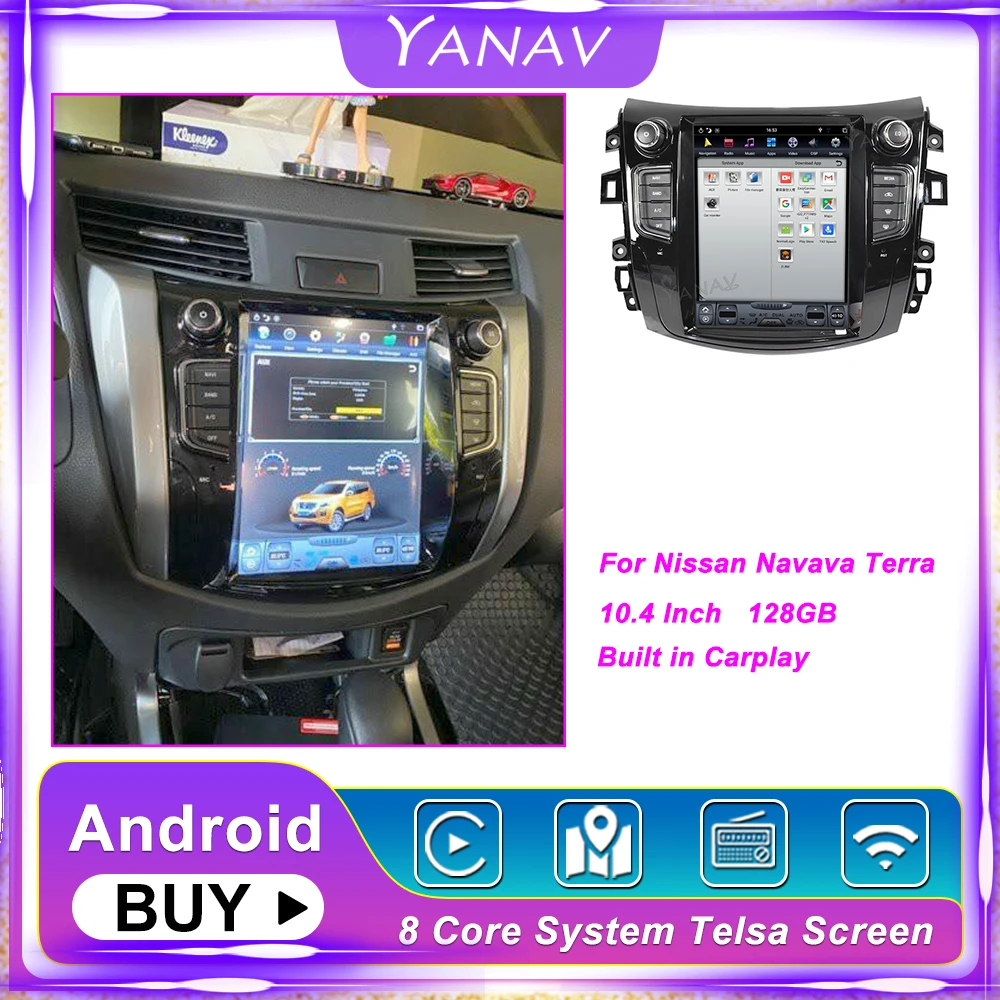 Radio con GPS para coche, reproductor Multimedia con Android, unidad principal, estéreo, pantalla Tesla, Navig, Carplay, para Nissan Navava Terra