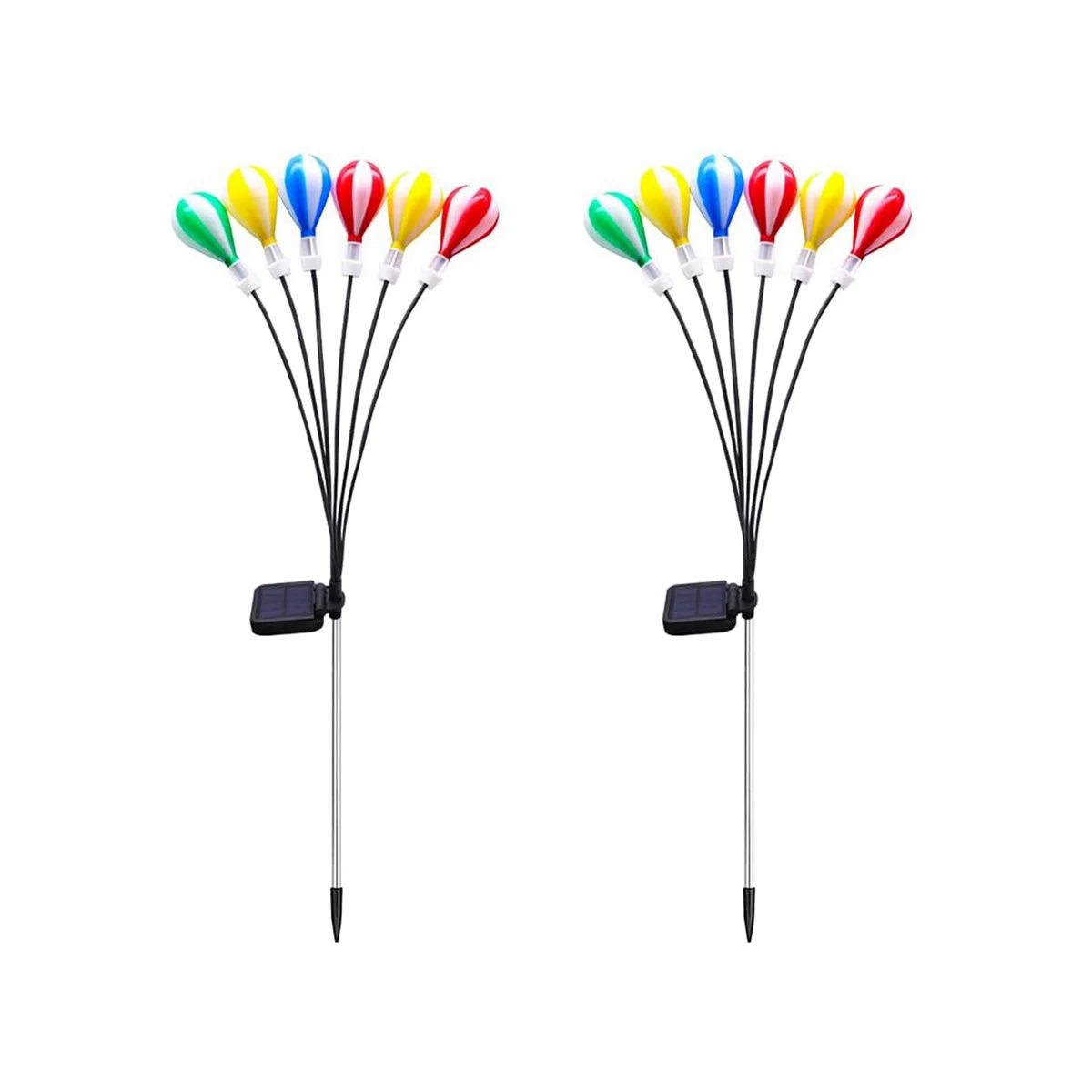 

2 шт. воздушные шары на солнечной батарее, водонепроницаемые декоративные уличные фонари для дорожек, патио, двора, газона