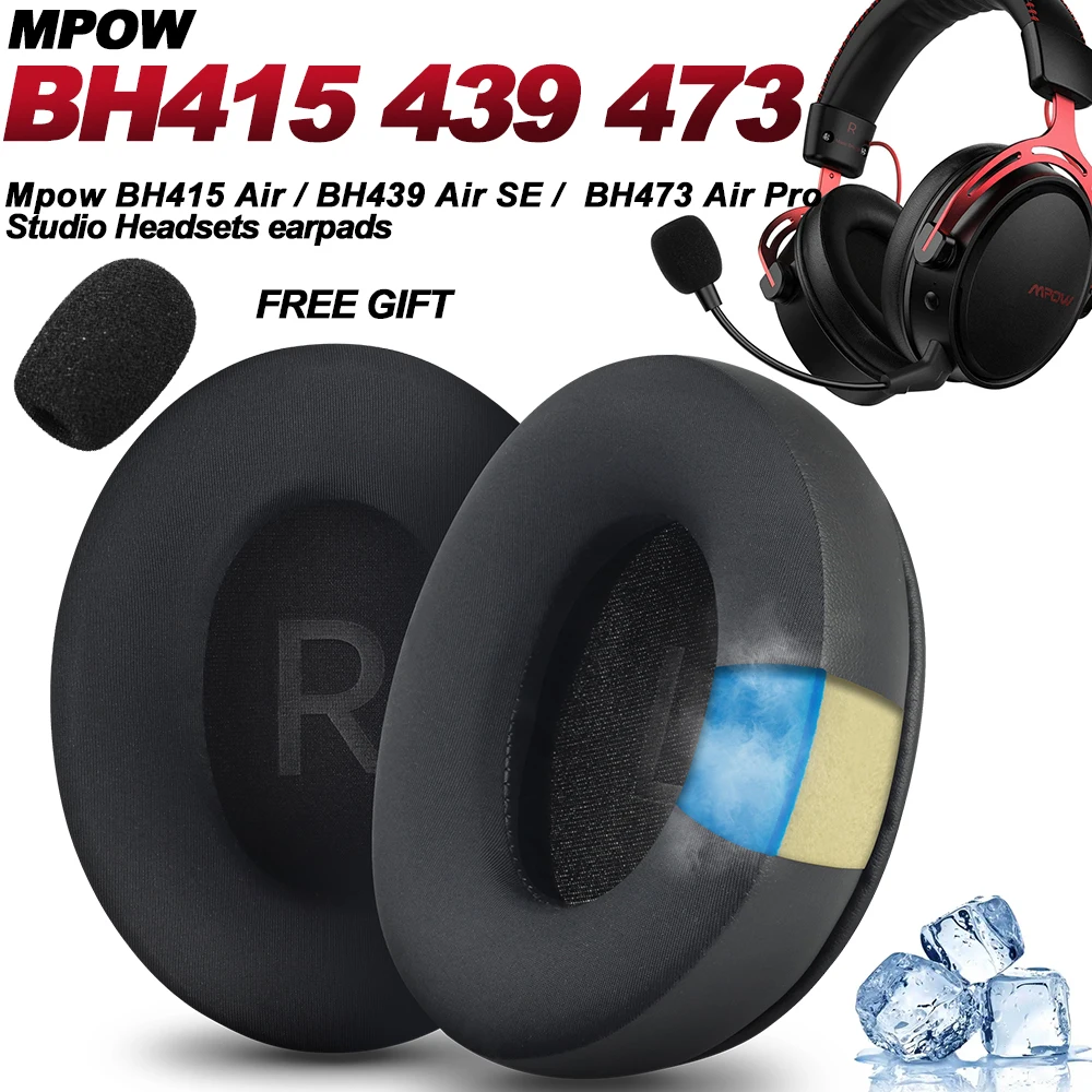 Фото Сменные амбушюры из пены с эффектом памяти для наушников Mpow BH415 BH439 BH473, амбушюры из протеиновой кожи №1