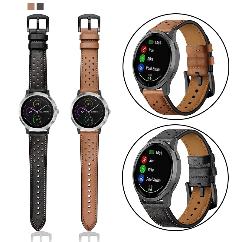

Спортивный кожаный ремешок для наручных часов Garmin CAME Forerunner, браслет для GarminActive 4 GarminMove 2 3 20 мм 22 мм