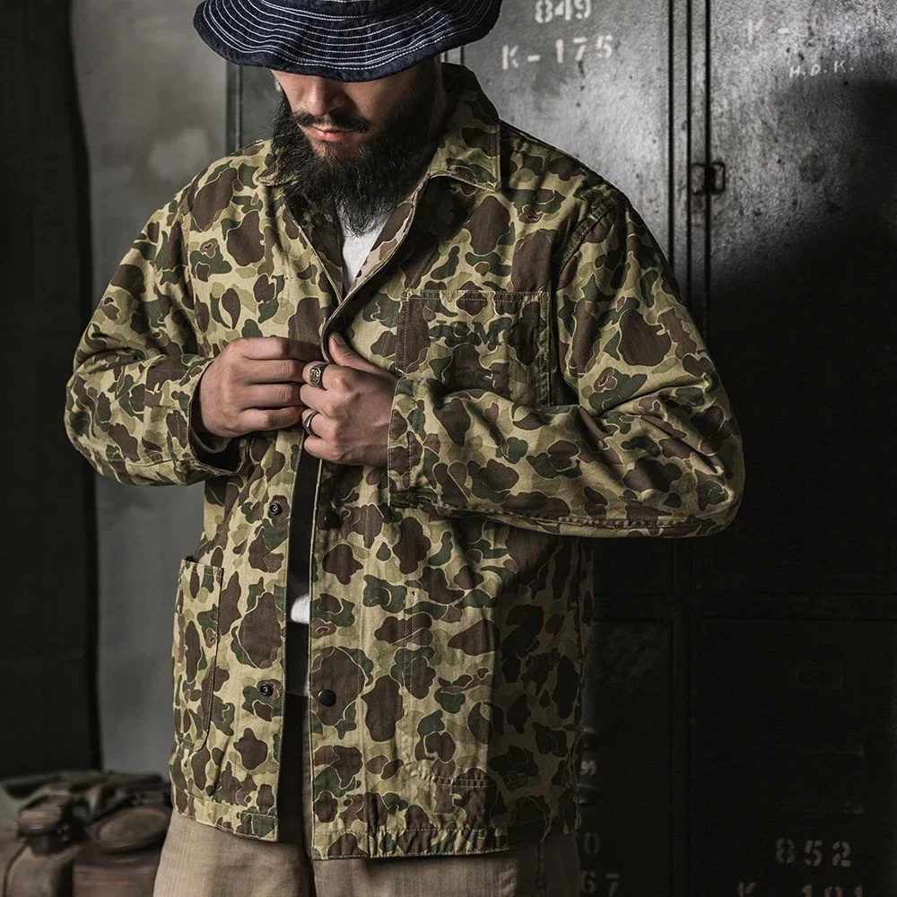 Двусторонняя куртка Bronson 1942 с рисунком HBT Repro P-42 камуфляжное рабочее пальто Duck Hunter