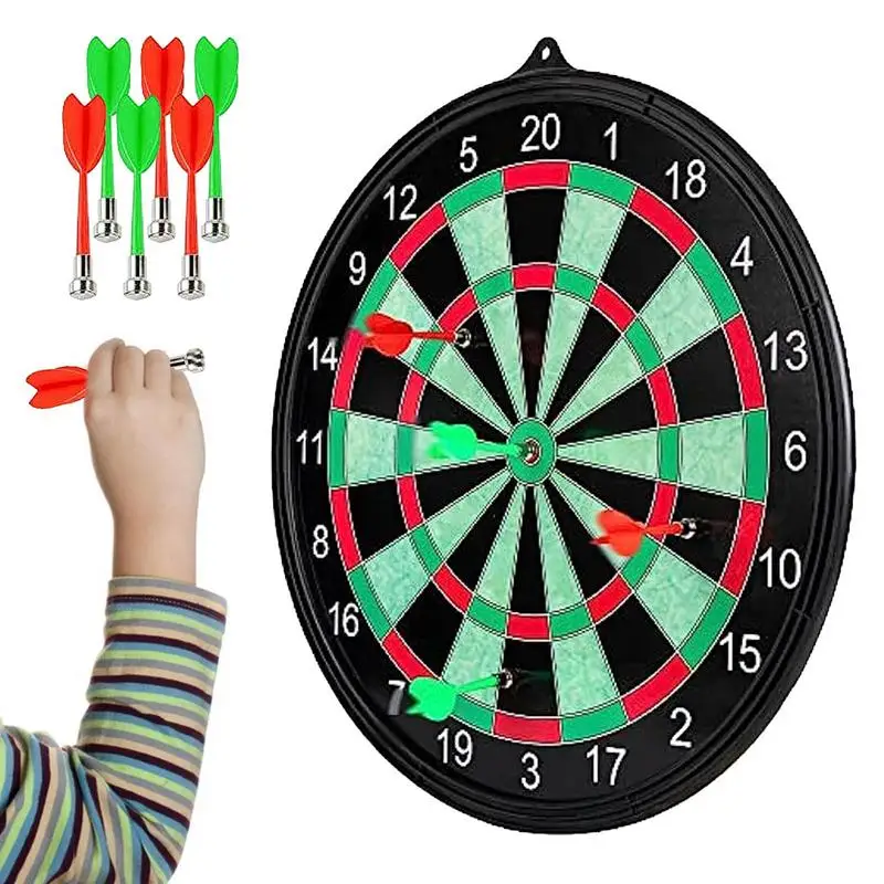 

Magnetic Dart Board Two Side Board Game Set Double Sided Sports Magnetic Soft Tip Dartboard Set Roller Up Safe Dartboard For