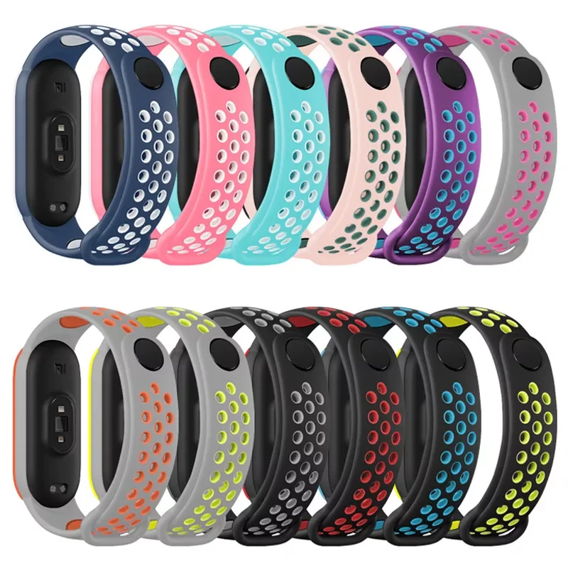 

Silicone Bracelet for Xiaomi Mi Band 6 smart watchband miband 5 Sports Breathable Wrist belt pulseira correa mi band 4 3 Strap