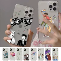 heartstopper phone case for iphone 11 12 13 mini pro xs max 8 7 6 6s plus x 5s se 2020 xr clear case