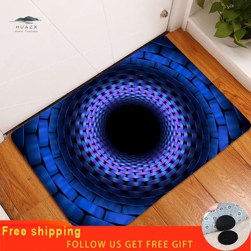 

3D Vortex Illusion Rug for Entrance Door Floor Abstract Geometric Mat Optical Doormat Non-slip Carpet Living Room Decoration