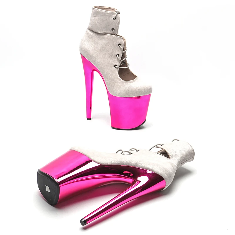 Leecabe  20CM/8inches Suede Upper Pole dancing shoes High Heel platform Pole Dance boot