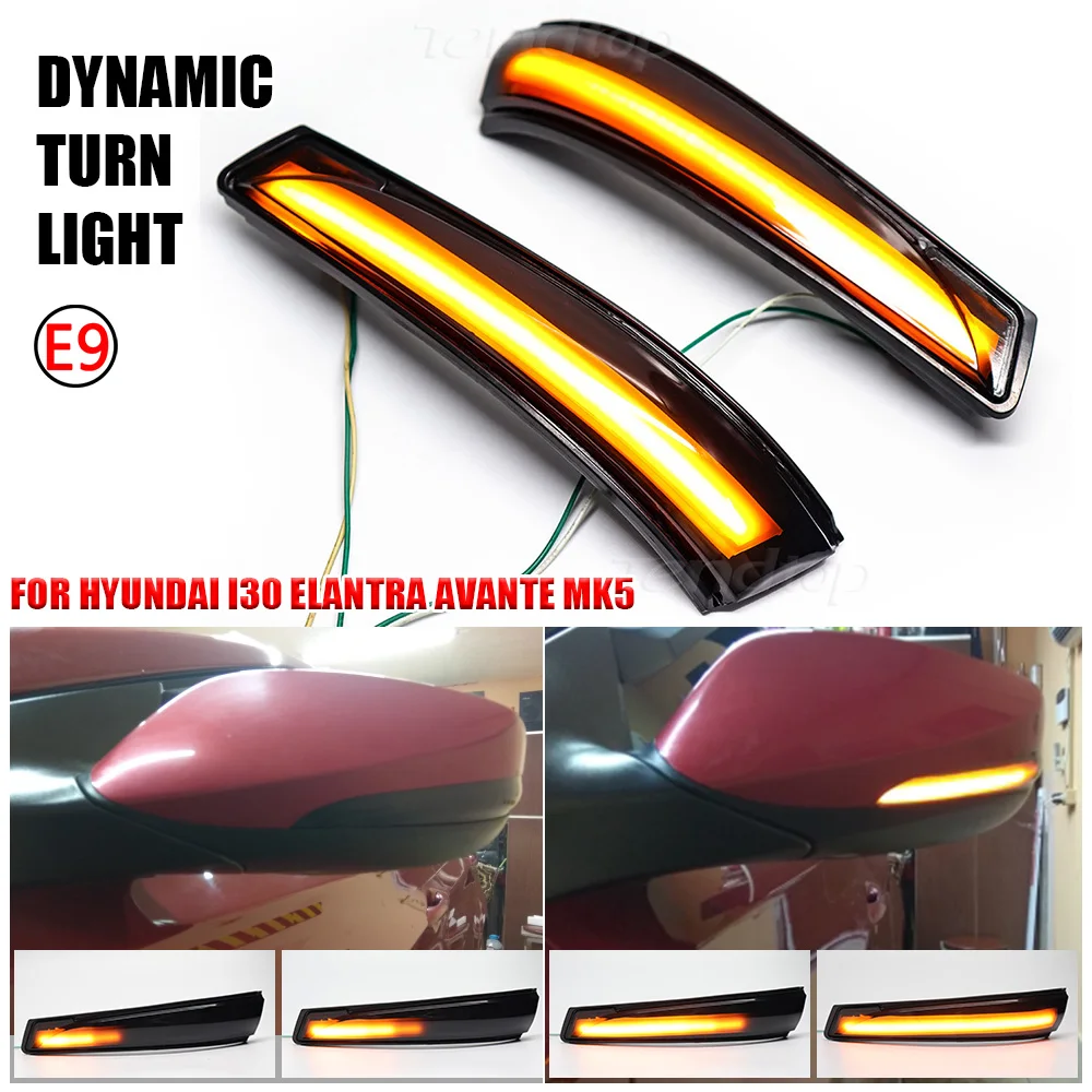 2X For Hyundai I30 Elantra Avante MK5 MD Veloster 2011-2015 Mirror LED Dynamic Turn Signal Light Blinker Sequential Indicator 2X For Hyundai I30 Elantra Avante MK5 MD Veloster 2011-2015 Mirror LED Dynamic Turn Signal Light Blinker Sequential Indicator