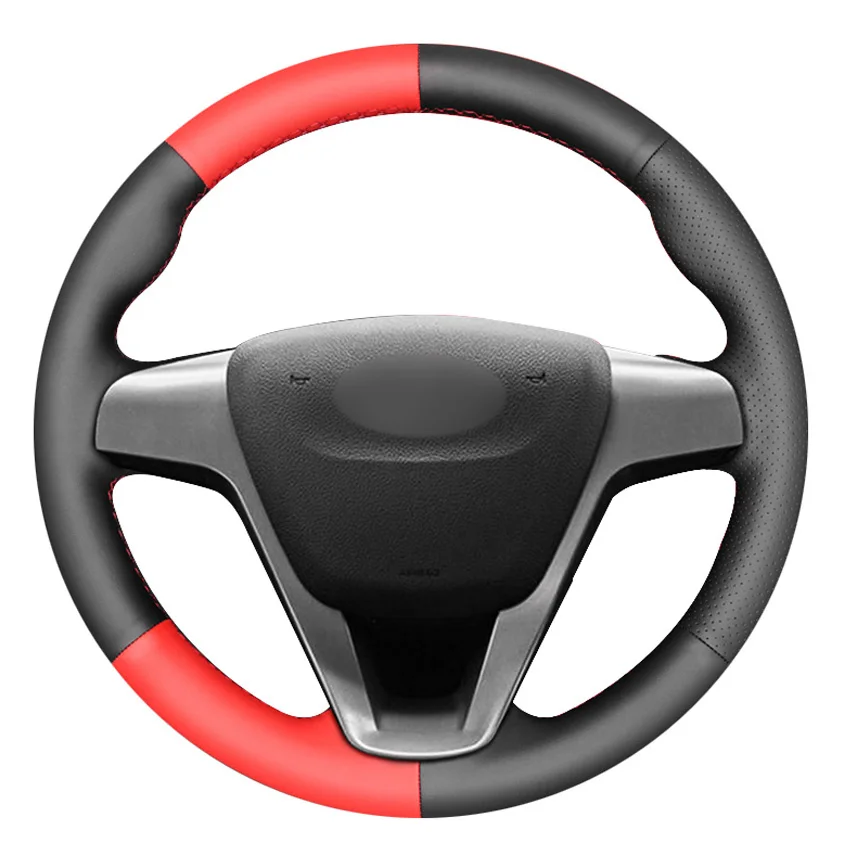 

Черно-красная искусственная кожа, ручная строчка, искусственная кожа для Lada Vesta 2015-2019 Xray 2015-2019