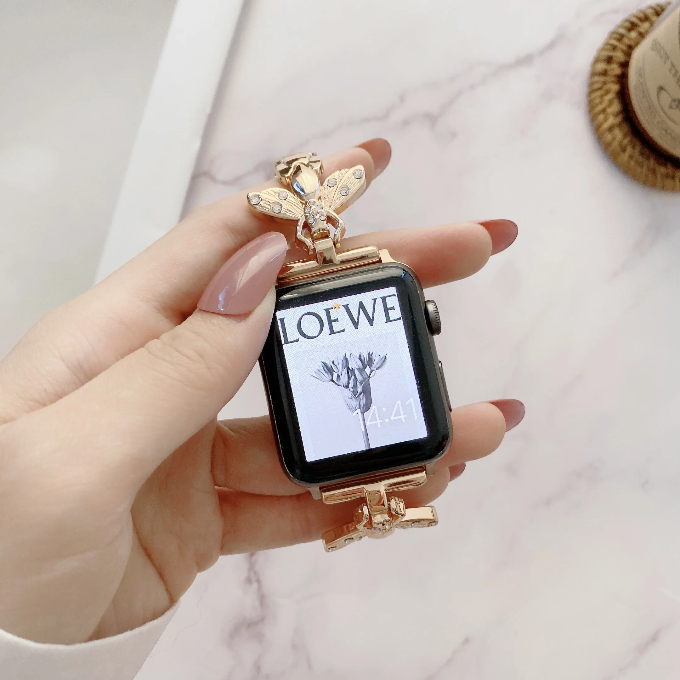 heart diamond shape Strap for Apple Watch 7 Band 41mm 40mm 38mm Metal Stainless Steel Bracelet iWatch SE 6 5 45mm 44mm 42mm belt