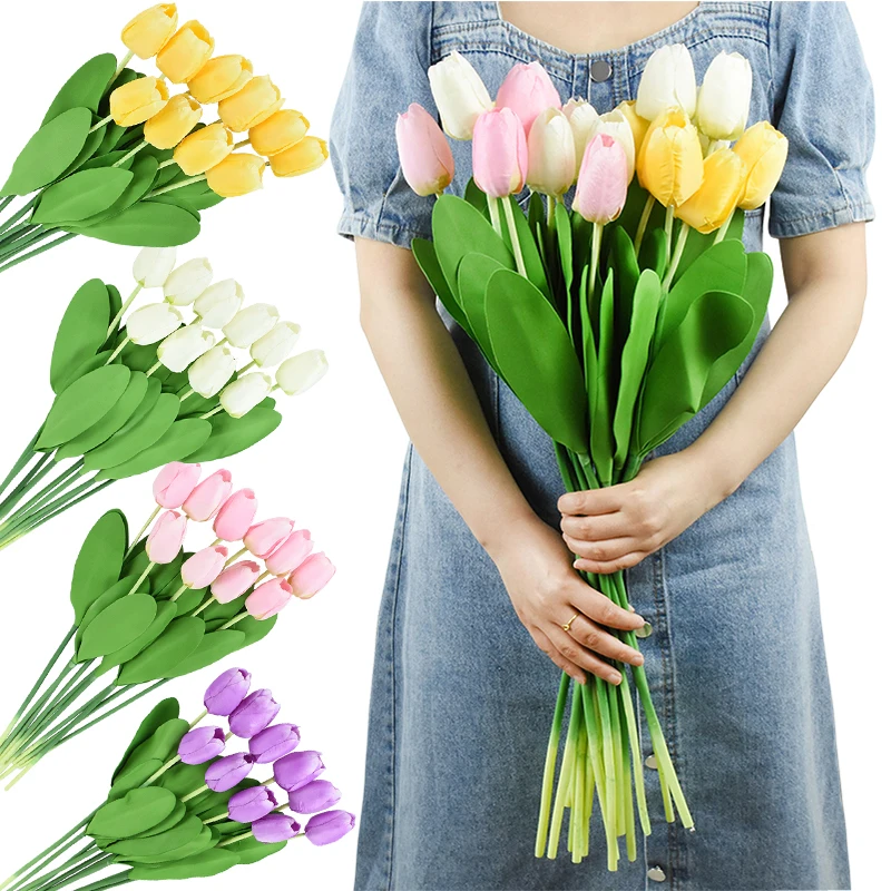 

5pcs 63cm PE Foam Tulip Artificial Flowers Bouquet For Wedding Home Decoration Fake Plant Flowers Birthday Gift Christmas Wreath