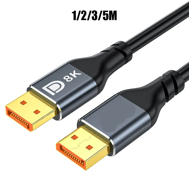 

Кабель для передачи данных 8K/60Hz Hd качество 32,4 Gbps кабели для дисплея высокой четкости переходник для порта дисплея компьютера аксессуары для...