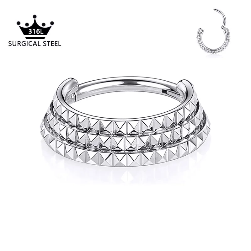 

Croissant Heart Bee Snake Pyramid Flower Punk Nose Rings CZ Zircon Septum Helix Piercing Daith Conch Earring Hoop Stud 16G