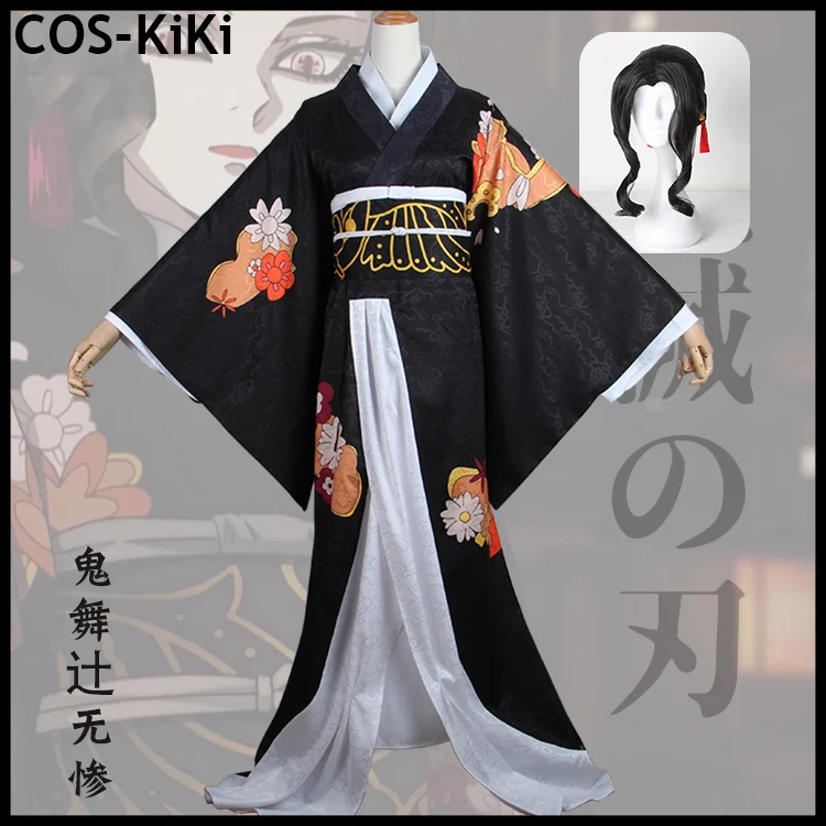 

COS-KiKi Anime Demon Slayer:Kimetsu no Yaiba Kibutsuji Muzan Kimono Game Suit Gorgeous Cosplay Costume Halloween Party Outfit