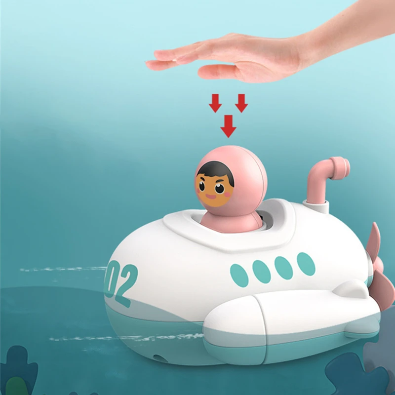 

Детские Игрушки для ванны, водяная подводная лодка с распылителем, плавательный бассейн, игрушки для купания для детей, заводная игрушка, гребная лодка, игрушка с распылителем воды