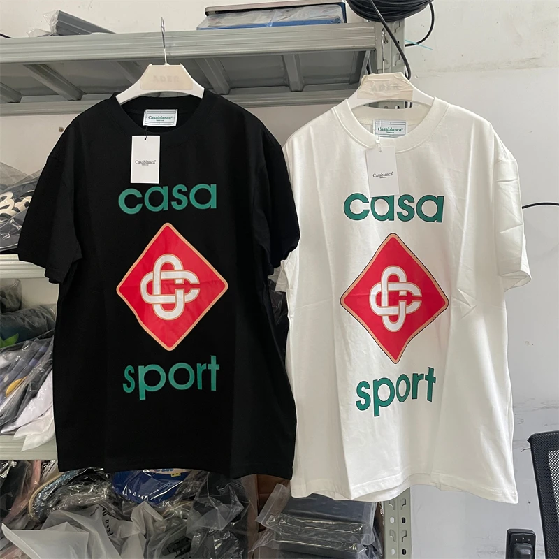 

GYM Casablanca Red Lock Logo Printing T Shirt Men Women kanye Oversized T-shirt Top Tees gym