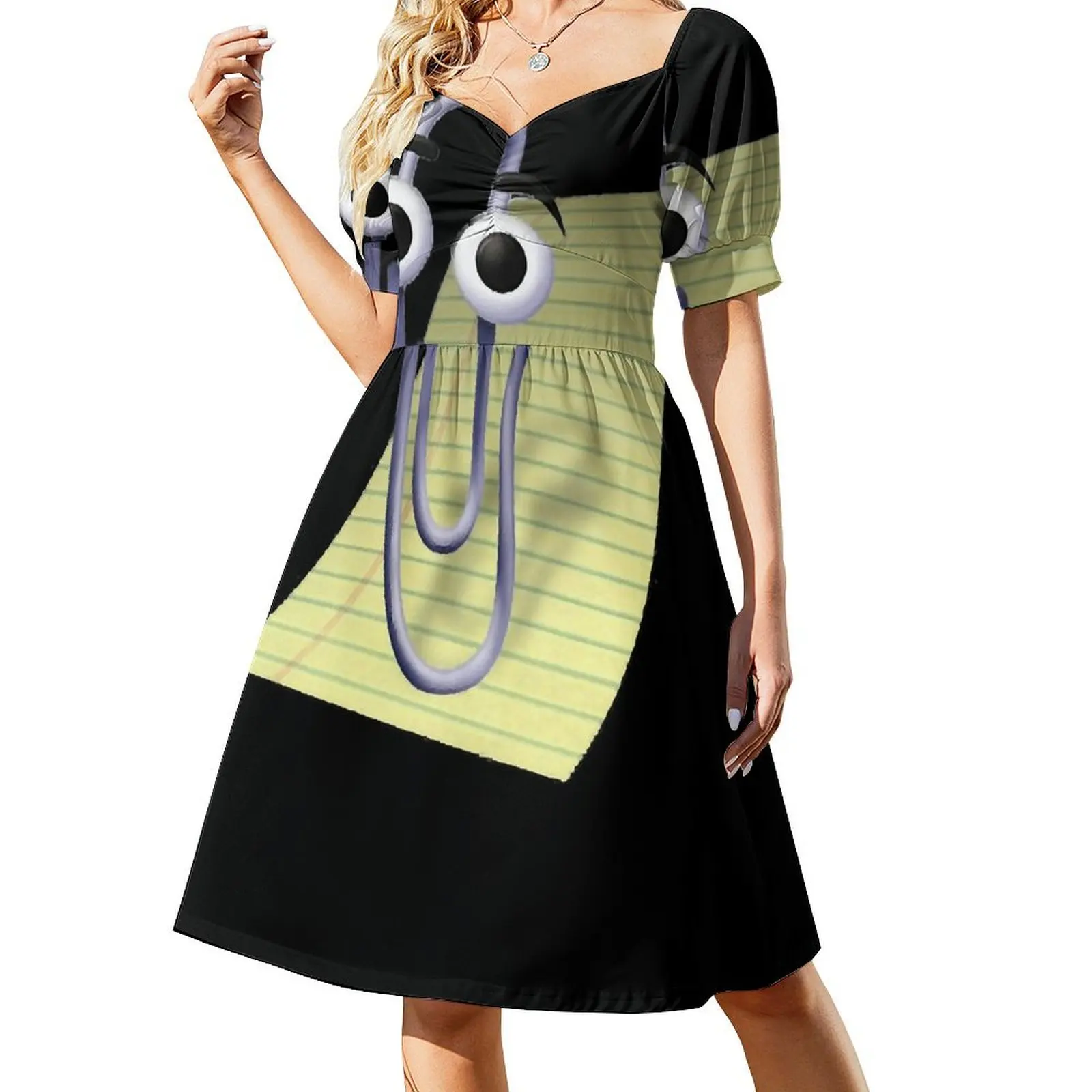 Clippy Классическое платье с короткими рукавами Женская летняя юбка Танцевальные